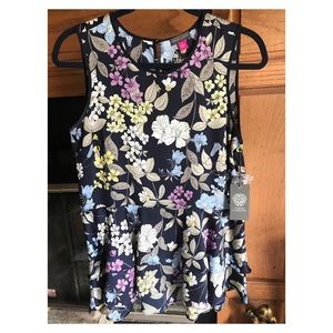 Vince Camuto Enchanted Floral Chiffon Blouse